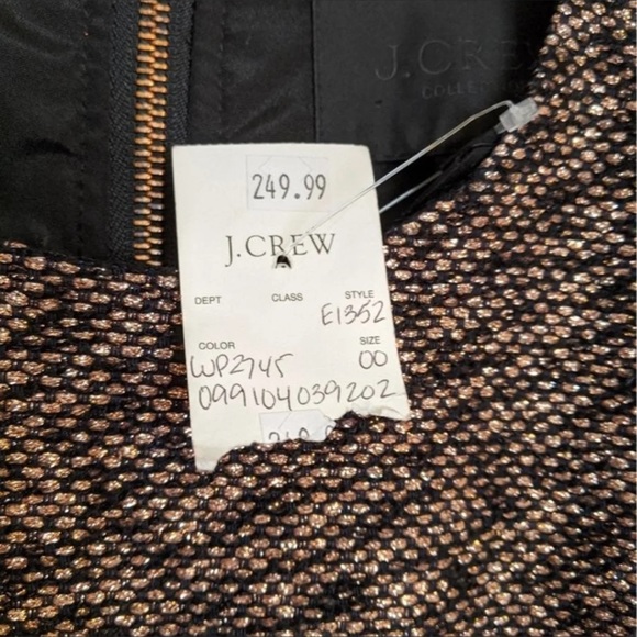 J.Crew Collection Short-sleeve Rose-gold Tweed Dress 00 - Picture 8 of 10